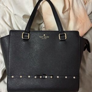 Kate Spade Black Satchel with Stud Accents
